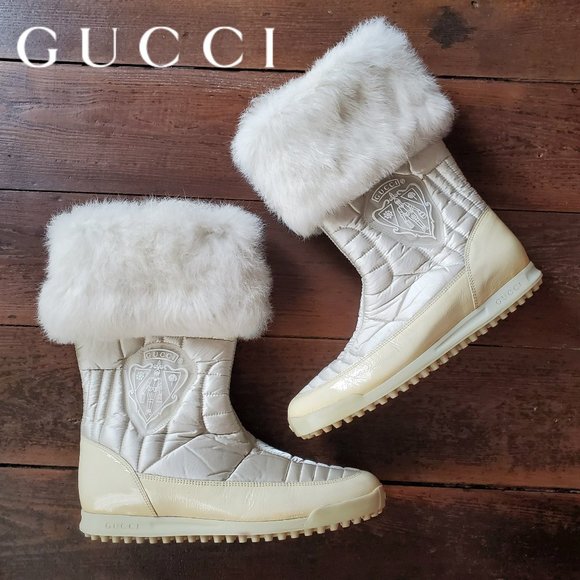 gucci white boots